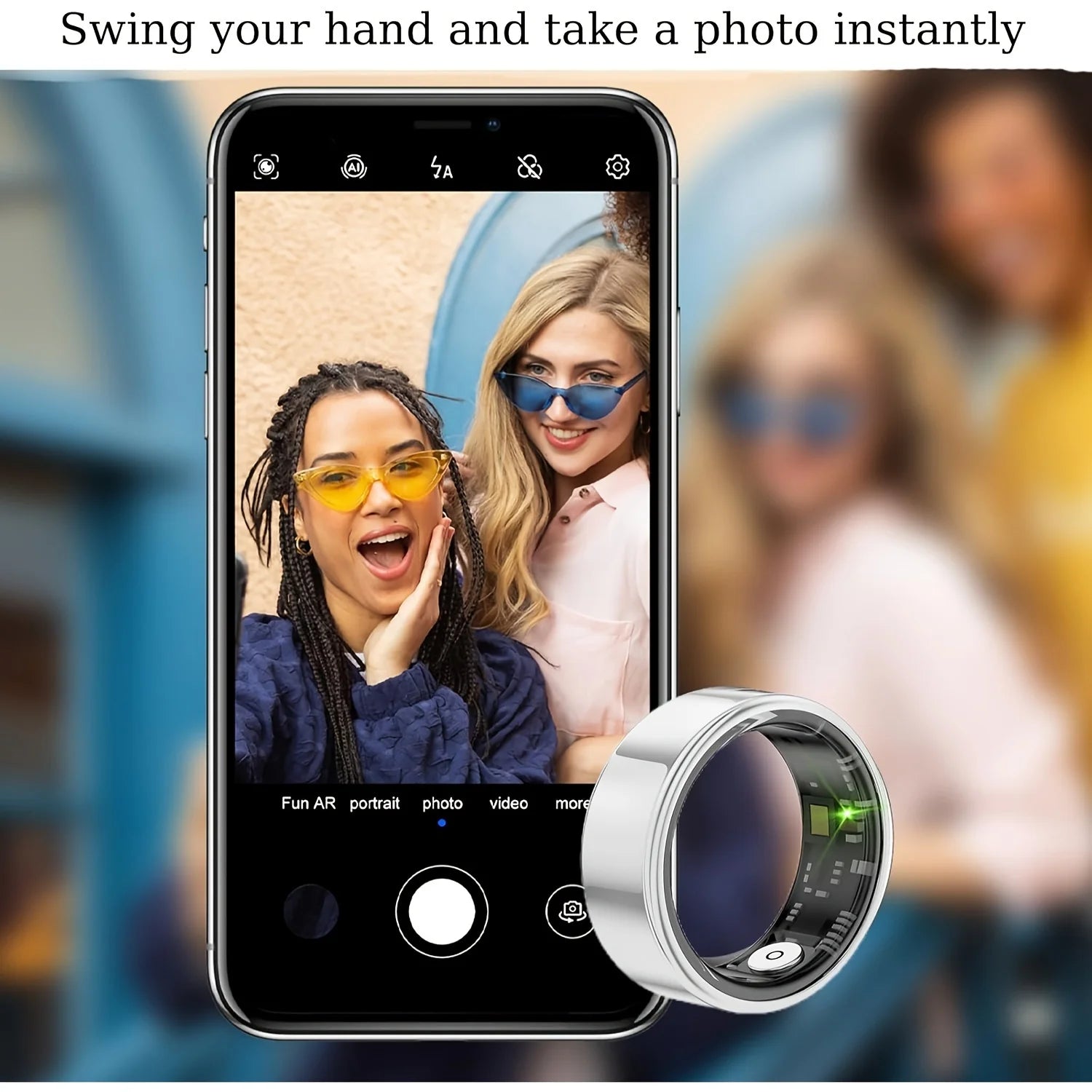 Smart ring, sleep tracking, motion monitoring, compatible with iPhone and Android, smart gift, suitable for women and men - silverfoxgoods